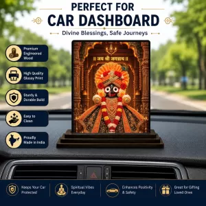 Car Dashboard Jagannath Wooden Photo Stand 3x4 Inches, Compact & Stylish Spiritual Display For Car, Home & Office (Pack Of 1) (F49646) Car Dashboard Jagannath Wooden Photo Stand 3x4 Inches, Compact & Stylish Spiritual Display For Car, Home & Office (Pack Of 1) (F49646)