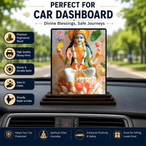 Car Dashboard Lakshmi Wooden Photo Stand 3x4 Inches, Compact & Stylish Spiritual Display For Car, Home & Office (Pack Of 1) (F49668) Car Dashboard Lakshmi Wooden Photo Stand 3x4 Inches, Compact & Stylish Spiritual Display For Car, Home & Office (Pack Of 1) (F49668)
