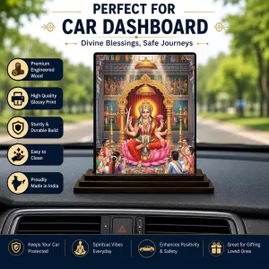 Car Dashboard Lakshmi Wooden Photo Stand 3x4 Inches, Compact & Stylish Spiritual Display For Car, Home & Office (Pack Of 1) (F49678) Car Dashboard Lakshmi Wooden Photo Stand 3x4 Inches, Compact & Stylish Spiritual Display For Car, Home & Office (Pack Of 1) (F49678)