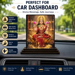 Car Dashboard Lakshmi Wooden Photo Stand 3x4 Inches, Compact & Stylish Spiritual Display For Car, Home & Office (Pack Of 1) (F49680) Car Dashboard Lakshmi Wooden Photo Stand 3x4 Inches, Compact & Stylish Spiritual Display For Car, Home & Office (Pack Of 1) (F49680)