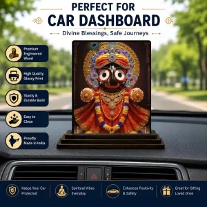 Car Dashboard Jagannatha Wooden Photo Stand 3x4 Inches, Compact & Stylish Spiritual Display For Car, Home & Office (Pack Of 1) (F49683) Car Dashboard Jagannatha Wooden Photo Stand 3x4 Inches, Compact & Stylish Spiritual Display For Car, Home & Office (Pack Of 1) (F49683)