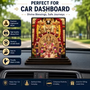 Car Dashboard Lord Tirupati And Mata Lakshmi Wooden Photo Stand 3x4 Inches, Compact & Stylish Spiritual Display For Car, Home & Office (Pack Of 1) (F49685) Car Dashboard Lord Tirupati And Mata Lakshmi Wooden Photo Stand 3x4 Inches, Compact & Stylish Spiritual Display For Car, Home & Office (Pack Of 1) (F49685)