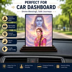 Car Dashboard Parvati Wooden Photo Stand 3x4 Inches, Compact & Stylish Spiritual Display For Car, Home & Office (Pack Of 1) (F49694) Car Dashboard Parvati Wooden Photo Stand 3x4 Inches, Compact & Stylish Spiritual Display For Car, Home & Office (Pack Of 1) (F49694)