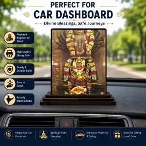 Car Dashboard Dhanvantari Wooden Photo Stand 3x4 Inches, Compact & Stylish Spiritual Display For Car, Home & Office (Pack Of 1) (F49699) Car Dashboard Dhanvantari Wooden Photo Stand 3x4 Inches, Compact & Stylish Spiritual Display For Car, Home & Office (Pack Of 1) (F49699)