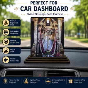 Car Dashboard Venkateswara Wooden Photo Stand 3x4 Inches, Compact & Stylish Spiritual Display For Car, Home & Office (Pack Of 1) (F49707) Car Dashboard Venkateswara Wooden Photo Stand 3x4 Inches, Compact & Stylish Spiritual Display For Car, Home & Office (Pack Of 1) (F49707)