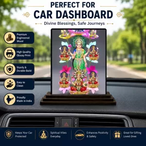 Car Dashboard Lakshmi Wooden Photo Stand 3x4 Inches, Compact & Stylish Spiritual Display For Car, Home & Office (Pack Of 1) (F49715) Car Dashboard Lakshmi Wooden Photo Stand 3x4 Inches, Compact & Stylish Spiritual Display For Car, Home & Office (Pack Of 1) (F49715)