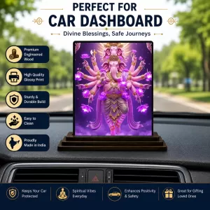 Car Dashboard Ganesha Wooden Photo Stand 3x4 Inches, Compact & Stylish Spiritual Display For Car, Home & Office (Pack Of 1) (F49726) Car Dashboard Ganesha Wooden Photo Stand 3x4 Inches, Compact & Stylish Spiritual Display For Car, Home & Office (Pack Of 1) (F49726)