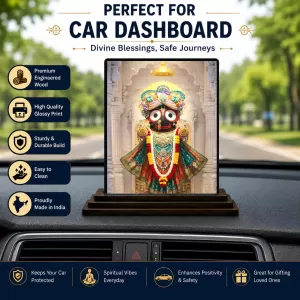 Car Dashboard Jagannatha Wooden Photo Stand 3x4 Inches, Compact & Stylish Spiritual Display For Car, Home & Office (Pack Of 1) (F49752) Car Dashboard Jagannatha Wooden Photo Stand 3x4 Inches, Compact & Stylish Spiritual Display For Car, Home & Office (Pack Of 1) (F49752)