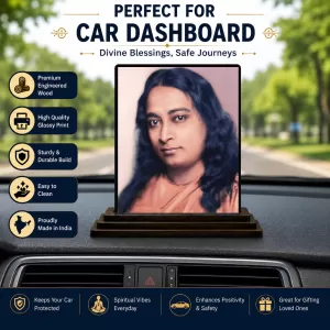 Car Dashboard Ramahansa Yogananda Wooden Photo Stand 3x4 Inches, Compact & Stylish Spiritual Display For Car, Home & Office (Pack Of 1) (F49762) Car Dashboard Ramahansa Yogananda Wooden Photo Stand 3x4 Inches, Compact & Stylish Spiritual Display For Car, Home & Office (Pack Of 1) (F49762)