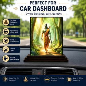 Car Dashboard Ram Wooden Photo Stand 3x4 Inches, Compact & Stylish Spiritual Display For Car, Home & Office (Pack Of 1) (F49764) Car Dashboard Ram Wooden Photo Stand 3x4 Inches, Compact & Stylish Spiritual Display For Car, Home & Office (Pack Of 1) (F49764)