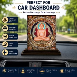 Car Dashboard Mahavira Wooden Photo Stand 3x4 Inches, Compact & Stylish Spiritual Display For Car, Home & Office (Pack Of 1) (F49770) Car Dashboard Mahavira Wooden Photo Stand 3x4 Inches, Compact & Stylish Spiritual Display For Car, Home & Office (Pack Of 1) (F49770)