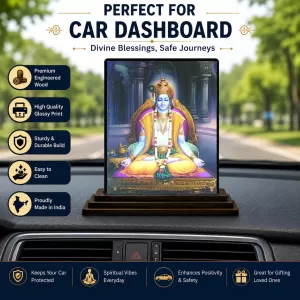 Car Dashboard Lord Vishnu Wooden Photo Stand 3x4 Inches, Compact & Stylish Spiritual Display For Car, Home & Office (Pack Of 1) (F49772) Car Dashboard Lord Vishnu Wooden Photo Stand 3x4 Inches, Compact & Stylish Spiritual Display For Car, Home & Office (Pack Of 1) (F49772)
