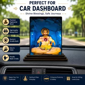 Car Dashboard Hanuman Wooden Photo Stand 3x4 Inches, Compact & Stylish Spiritual Display For Car, Home & Office (Pack Of 1) (F49778) Car Dashboard Hanuman Wooden Photo Stand 3x4 Inches, Compact & Stylish Spiritual Display For Car, Home & Office (Pack Of 1) (F49778)