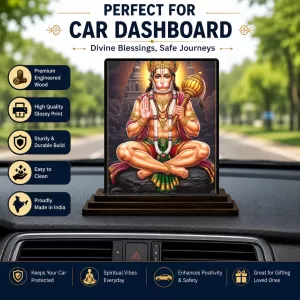 Car Dashboard Hanuman Wooden Photo Stand 3x4 Inches, Compact & Stylish Spiritual Display For Car, Home & Office (Pack Of 1) (F49779) Car Dashboard Hanuman Wooden Photo Stand 3x4 Inches, Compact & Stylish Spiritual Display For Car, Home & Office (Pack Of 1) (F49779)