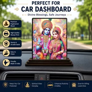 Car Dashboard Radha Krishna Wooden Photo Stand 3x4 Inches, Compact & Stylish Spiritual Display For Car, Home & Office (Pack Of 1) (F49787) Car Dashboard Radha Krishna Wooden Photo Stand 3x4 Inches, Compact & Stylish Spiritual Display For Car, Home & Office (Pack Of 1) (F49787)