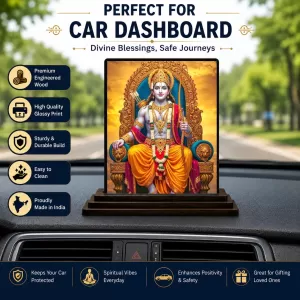 Car Dashboard Rama Wooden Photo Stand 3x4 Inches, Compact & Stylish Spiritual Display For Car, Home & Office (Pack Of 1) (F49788) Car Dashboard Rama Wooden Photo Stand 3x4 Inches, Compact & Stylish Spiritual Display For Car, Home & Office (Pack Of 1) (F49788)