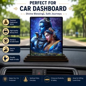 Car Dashboard Shiva And Parvati Wooden Photo Stand 3x4 Inches, Compact & Stylish Spiritual Display For Car, Home & Office (Pack Of 1) (F49798) Car Dashboard Shiva And Parvati Wooden Photo Stand 3x4 Inches, Compact & Stylish Spiritual Display For Car, Home & Office (Pack Of 1) (F49798)