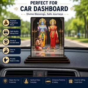 Car Dashboard Rama And Sita Wooden Photo Stand 3x4 Inches, Compact & Stylish Spiritual Display For Car, Home & Office (Pack Of 1) (F49800) Car Dashboard Rama And Sita Wooden Photo Stand 3x4 Inches, Compact & Stylish Spiritual Display For Car, Home & Office (Pack Of 1) (F49800)