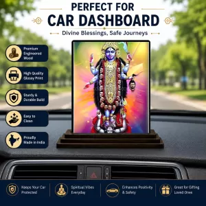 Car Dashboard Goddess Kali Wooden Photo Stand 3x4 Inches, Compact & Stylish Spiritual Display For Car, Home & Office (Pack Of 1) (F49811) Car Dashboard Goddess Kali Wooden Photo Stand 3x4 Inches, Compact & Stylish Spiritual Display For Car, Home & Office (Pack Of 1) (F49811)