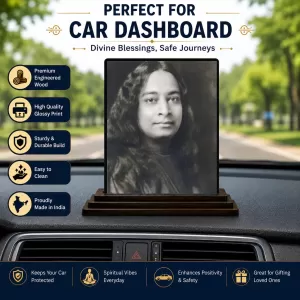Car Dashboard Shree Yogadananda Wooden Photo Stand 3x4 Inches, Compact & Stylish Spiritual Display For Car, Home & Office (Pack Of 1) (F49814) Car Dashboard Shree Yogadananda Wooden Photo Stand 3x4 Inches, Compact & Stylish Spiritual Display For Car, Home & Office (Pack Of 1) (F49814)