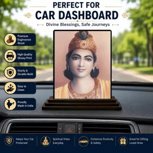 Car Dashboard Lord Shree Krishna Wooden Photo Stand 3x4 Inches, Compact & Stylish Spiritual Display For Car, Home & Office (Pack Of 1) (F49815) Car Dashboard Lord Shree Krishna Wooden Photo Stand 3x4 Inches, Compact & Stylish Spiritual Display For Car, Home & Office (Pack Of 1) (F49815)