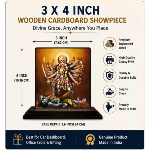 Car Dashboard Ma Goddess Kali Wooden Photo Stand 3x4 Inches, Compact & Stylish Spiritual Display For Car, Home & Office (Pack Of 1) (F48657) Car Dashboard Ma Goddess Kali Wooden Photo Stand 3x4 Inches, Compact & Stylish Spiritual Display For Car, Home & Office (Pack Of 1) (F48657)