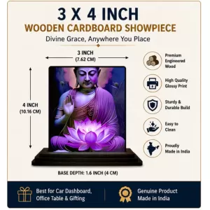 Car Dashboard Goutam Buddha Wooden Photo Stand 3x4 Inches, Compact & Stylish Spiritual Display For Car, Home & Office (Pack Of 1) (F48682) Car Dashboard Goutam Buddha Wooden Photo Stand 3x4 Inches, Compact & Stylish Spiritual Display For Car, Home & Office (Pack Of 1) (F48682)