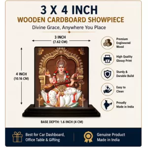 Car Dashboard Goddess Saraswati Wooden Photo Stand 3x4 Inches, Compact & Stylish Spiritual Display For Car, Home & Office (Pack Of 1) (F48683) Car Dashboard Goddess Saraswati Wooden Photo Stand 3x4 Inches, Compact & Stylish Spiritual Display For Car, Home & Office (Pack Of 1) (F48683)