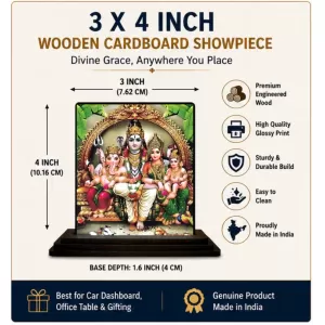 Car Dashboard Lord Shiva Wooden Photo Stand 3x4 Inches, Compact & Stylish Spiritual Display For Car, Home & Office (Pack Of 1) (F48699) Car Dashboard Lord Shiva Wooden Photo Stand 3x4 Inches, Compact & Stylish Spiritual Display For Car, Home & Office (Pack Of 1) (F48699)