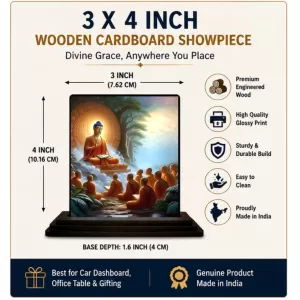 Car Dashboard Gautama Buddha Wooden Photo Stand 3x4 Inches, Compact & Stylish Spiritual Display For Car, Home & Office (Pack Of 1) (F48702) Car Dashboard Gautama Buddha Wooden Photo Stand 3x4 Inches, Compact & Stylish Spiritual Display For Car, Home & Office (Pack Of 1) (F48702)