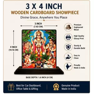 Car Dashboard Lord Vishnu Wooden Photo Stand 3x4 Inches, Compact & Stylish Spiritual Display For Car, Home & Office (Pack Of 1) (F48717) Car Dashboard Lord Vishnu Wooden Photo Stand 3x4 Inches, Compact & Stylish Spiritual Display For Car, Home & Office (Pack Of 1) (F48717)