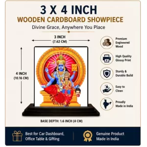 Car Dashboard Goddess Kali Wooden Photo Stand 3x4 Inches, Compact & Stylish Spiritual Display For Car, Home & Office (Pack Of 1) (F48722) Car Dashboard Goddess Kali Wooden Photo Stand 3x4 Inches, Compact & Stylish Spiritual Display For Car, Home & Office (Pack Of 1) (F48722)