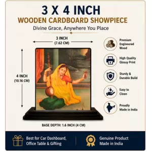 Car Dashboard Shree Radha Wooden Photo Stand 3x4 Inches, Compact & Stylish Spiritual Display For Car, Home & Office (Pack Of 1) (F48729) Car Dashboard Shree Radha Wooden Photo Stand 3x4 Inches, Compact & Stylish Spiritual Display For Car, Home & Office (Pack Of 1) (F48729)