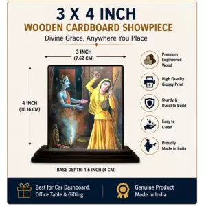 Car Dashboard Radha And Shree Krishna Wooden Photo Stand 3x4 Inches, Compact & Stylish Spiritual Display For Car, Home & Office (Pack Of 1) (F48733) Car Dashboard Radha And Shree Krishna Wooden Photo Stand 3x4 Inches, Compact & Stylish Spiritual Display For Car, Home & Office (Pack Of 1) (F48733)