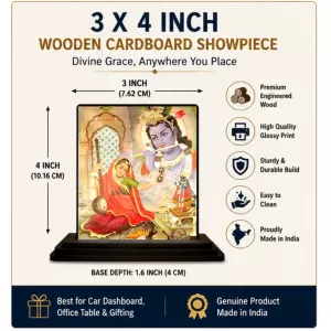 Car Dashboard Shree Krishna Wooden Photo Stand 3x4 Inches, Compact & Stylish Spiritual Display For Car, Home & Office (Pack Of 1) (F48735) Car Dashboard Shree Krishna Wooden Photo Stand 3x4 Inches, Compact & Stylish Spiritual Display For Car, Home & Office (Pack Of 1) (F48735)