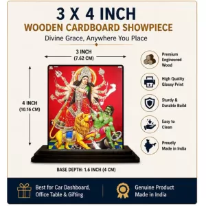 Car Dashboard Goddess Kali Wooden Photo Stand 3x4 Inches, Compact & Stylish Spiritual Display For Car, Home & Office (Pack Of 1) (F48749) Car Dashboard Goddess Kali Wooden Photo Stand 3x4 Inches, Compact & Stylish Spiritual Display For Car, Home & Office (Pack Of 1) (F48749)