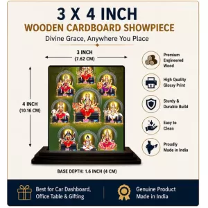 Car Dashboard NavGoddess Durga Wooden Photo Stand 3x4 Inches, Compact & Stylish Spiritual Display For Car, Home & Office (Pack Of 1) (F48755) Car Dashboard NavGoddess Durga Wooden Photo Stand 3x4 Inches, Compact & Stylish Spiritual Display For Car, Home & Office (Pack Of 1) (F48755)