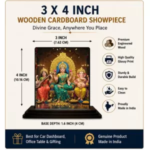 Car Dashboard Lord Ganesha Wooden Photo Stand 3x4 Inches, Compact & Stylish Spiritual Display For Car, Home & Office (Pack Of 1) (F48767) Car Dashboard Lord Ganesha Wooden Photo Stand 3x4 Inches, Compact & Stylish Spiritual Display For Car, Home & Office (Pack Of 1) (F48767)