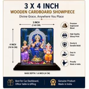 Car Dashboard Lord Ganesha Wooden Photo Stand 3x4 Inches, Compact & Stylish Spiritual Display For Car, Home & Office (Pack Of 1) (F48770) Car Dashboard Lord Ganesha Wooden Photo Stand 3x4 Inches, Compact & Stylish Spiritual Display For Car, Home & Office (Pack Of 1) (F48770)