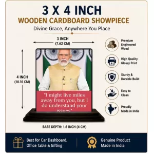 Car Dashboard Narendra Modi Wooden Photo Stand 3x4 Inches, Compact & Stylish Spiritual Display For Car, Home & Office (Pack Of 1) (F48797) Car Dashboard Narendra Modi Wooden Photo Stand 3x4 Inches, Compact & Stylish Spiritual Display For Car, Home & Office (Pack Of 1) (F48797)