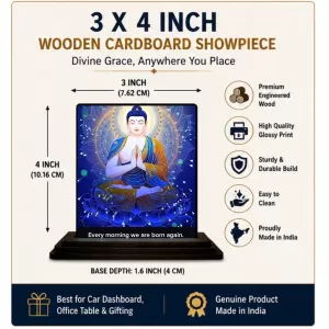 Car Dashboard Gautama Buddha Wooden Photo Stand 3x4 Inches, Compact & Stylish Spiritual Display For Car, Home & Office (Pack Of 1) (F48807) Car Dashboard Gautama Buddha Wooden Photo Stand 3x4 Inches, Compact & Stylish Spiritual Display For Car, Home & Office (Pack Of 1) (F48807)