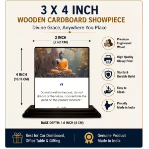 Car Dashboard Gautama Buddha Wooden Photo Stand 3x4 Inches, Compact & Stylish Spiritual Display For Car, Home & Office (Pack Of 1) (F48822) Car Dashboard Gautama Buddha Wooden Photo Stand 3x4 Inches, Compact & Stylish Spiritual Display For Car, Home & Office (Pack Of 1) (F48822)