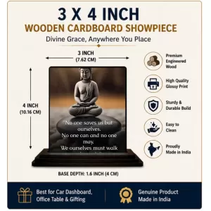 Car Dashboard Gautama Buddha Wooden Photo Stand 3x4 Inches, Compact & Stylish Spiritual Display For Car, Home & Office (Pack Of 1) (F48825) Car Dashboard Gautama Buddha Wooden Photo Stand 3x4 Inches, Compact & Stylish Spiritual Display For Car, Home & Office (Pack Of 1) (F48825)
