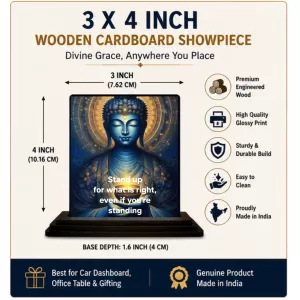 Car Dashboard Gautama Buddha Wooden Photo Stand 3x4 Inches, Compact & Stylish Spiritual Display For Car, Home & Office (Pack Of 1) (F48826) Car Dashboard Gautama Buddha Wooden Photo Stand 3x4 Inches, Compact & Stylish Spiritual Display For Car, Home & Office (Pack Of 1) (F48826)