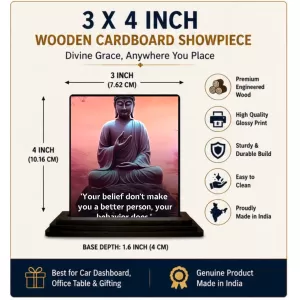 Car Dashboard Gautama Buddha Wooden Photo Stand 3x4 Inches, Compact & Stylish Spiritual Display For Car, Home & Office (Pack Of 1) (F48827) Car Dashboard Gautama Buddha Wooden Photo Stand 3x4 Inches, Compact & Stylish Spiritual Display For Car, Home & Office (Pack Of 1) (F48827)