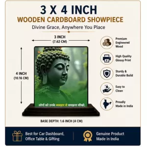 Car Dashboard Gautama Buddha Wooden Photo Stand 3x4 Inches, Compact & Stylish Spiritual Display For Car, Home & Office (Pack Of 1) (F48829) Car Dashboard Gautama Buddha Wooden Photo Stand 3x4 Inches, Compact & Stylish Spiritual Display For Car, Home & Office (Pack Of 1) (F48829)
