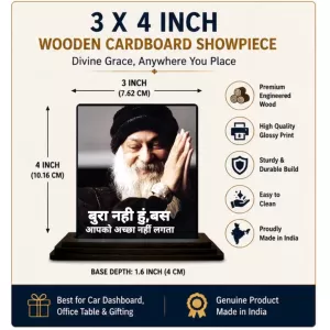 Car Dashboard Osho Wooden Photo Stand 3x4 Inches, Compact & Stylish Spiritual Display For Car, Home & Office (Pack Of 1) (F48860) Car Dashboard Osho Wooden Photo Stand 3x4 Inches, Compact & Stylish Spiritual Display For Car, Home & Office (Pack Of 1) (F48860)