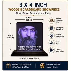 Car Dashboard Osho Rajneesh Wooden Photo Stand 3x4 Inches, Compact & Stylish Spiritual Display For Car, Home & Office (Pack Of 1) (F48861) Car Dashboard Osho Rajneesh Wooden Photo Stand 3x4 Inches, Compact & Stylish Spiritual Display For Car, Home & Office (Pack Of 1) (F48861)