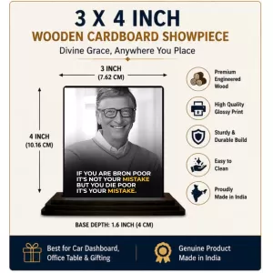 Car Dashboard Bill Gates Wooden Photo Stand 3x4 Inches, Compact & Stylish Spiritual Display For Car, Home & Office (Pack Of 1) (F48863) Car Dashboard Bill Gates Wooden Photo Stand 3x4 Inches, Compact & Stylish Spiritual Display For Car, Home & Office (Pack Of 1) (F48863)