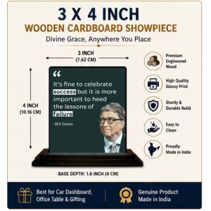 Car Dashboard Bill Gates Wooden Photo Stand 3x4 Inches, Compact & Stylish Spiritual Display For Car, Home & Office (Pack Of 1) (F48865) Car Dashboard Bill Gates Wooden Photo Stand 3x4 Inches, Compact & Stylish Spiritual Display For Car, Home & Office (Pack Of 1) (F48865)